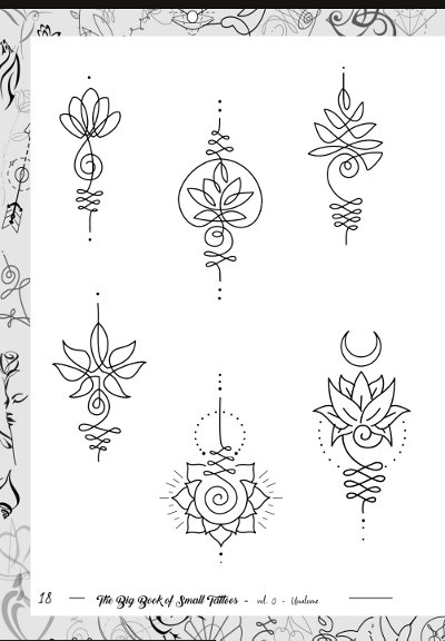 Modern unalome tattoo designs