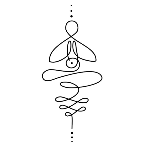 Small Yoga unalome tattoo